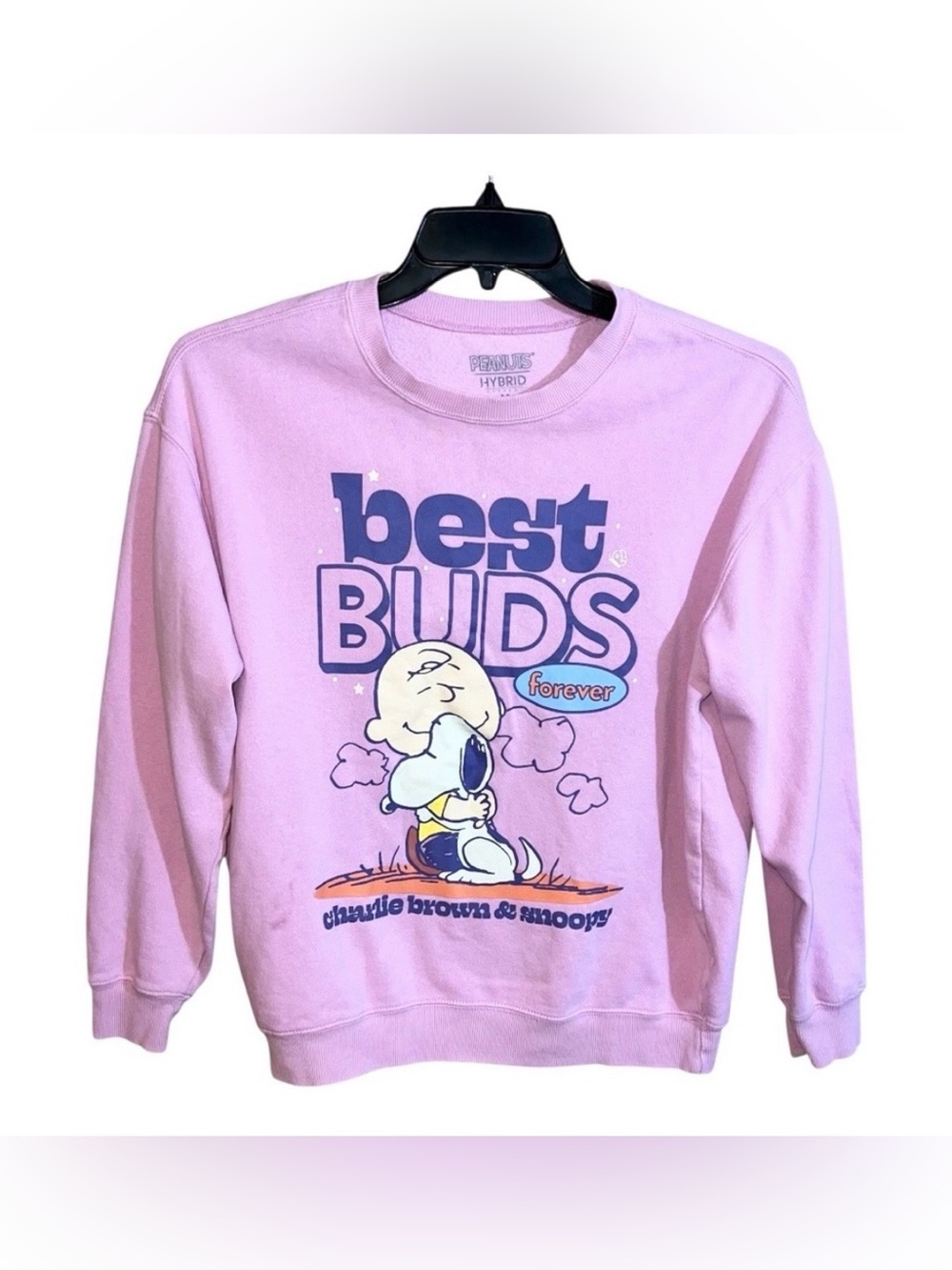 Peanuts Hybrid Sweatshirt Women’s Size M Pink Long Sleeve Charlie Brown Snoopy